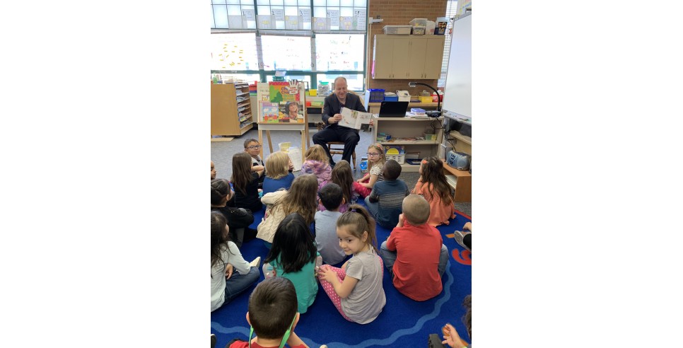 Governor Jared Polis in a Kindergarten Class Governor Jared Polis in a Kindergarten Class