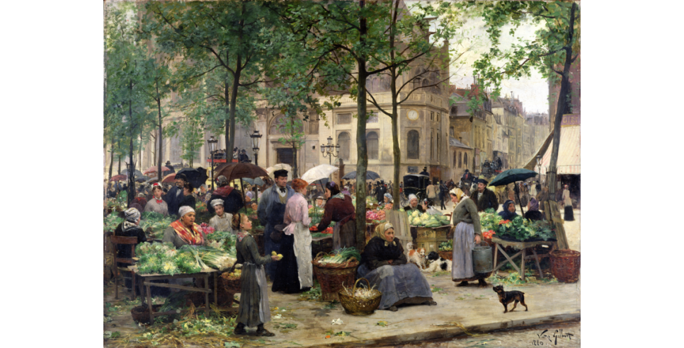Le Carreau des Halles, 1880, Victor Gabriel Gilbert, French, 1847-1933